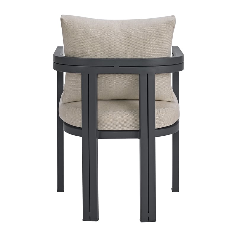 Fresca 7PC Standard Height Dining Set in Dark Grey Table and Six Chairs