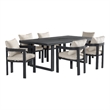 Fresca 7PC Standard Height Dining Set in Dark Grey Table and Six Chairs