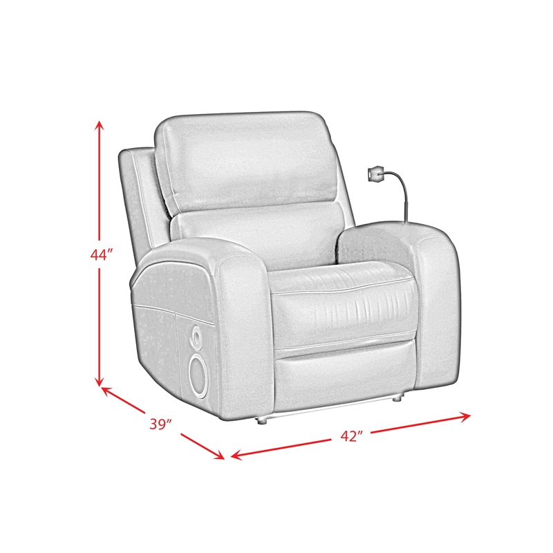 Epitome P3 Power Glider Recliner W Heat Massage W wireless charger in AlineBlack