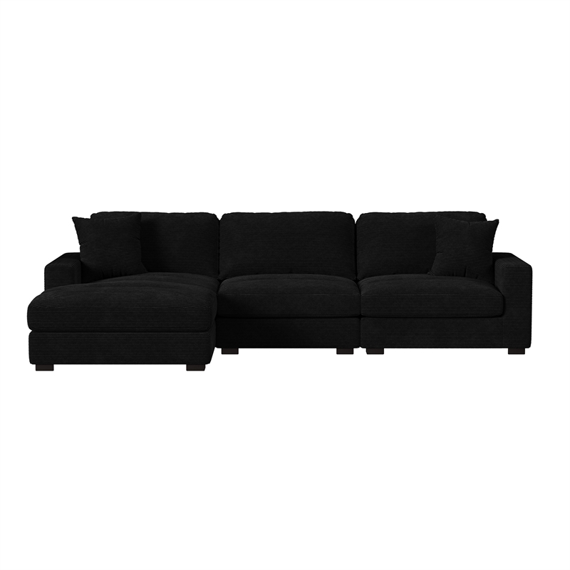 Mesa 3PC Sectional Set with LHF Chaise in Steno Black