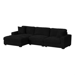 Mesa 3PC Sectional Set with LHF Chaise in Steno Black