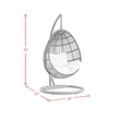 Fresca Swing Egg Chair with Base and Pillar Dark Grey and Olefin Beige
