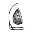 Fresca Swing Egg Chair with Base and Pillar Dark Grey and Olefin Beige