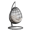 Fresca Swing Egg Chair with Base and Pillar Dark Grey and Olefin Beige