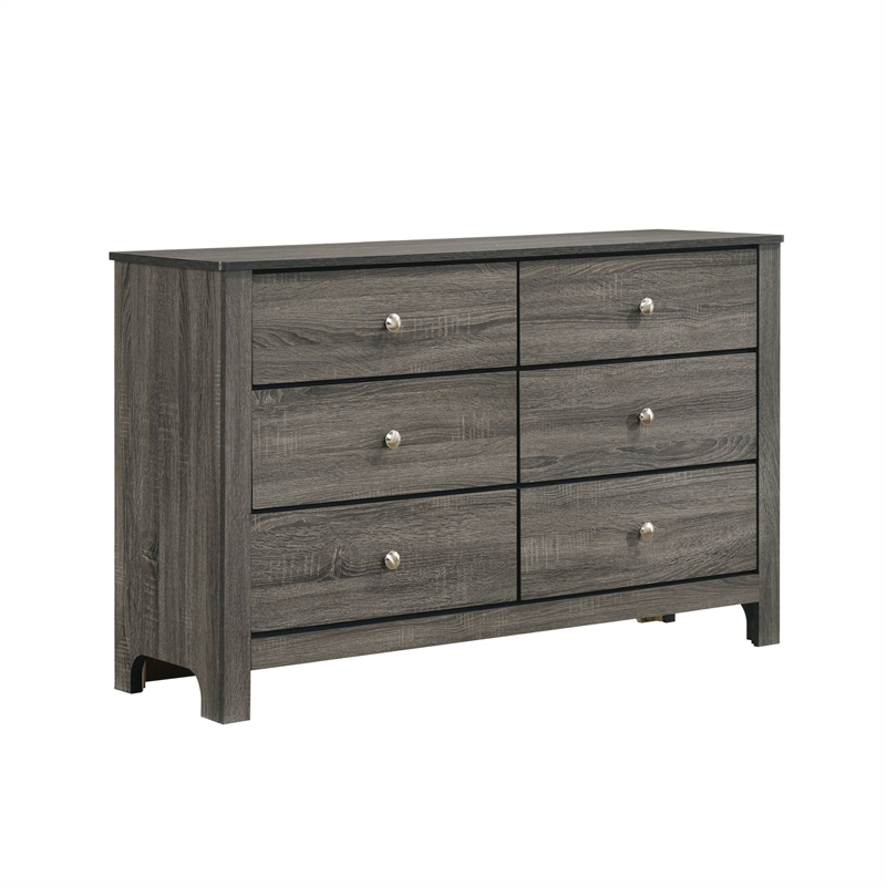Picket House Furnishings Santino 6-Drawer Dresser in Grey