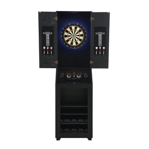 Picket House Furnishings Cyclone Dartboard Cabinet with Speaker and LED in Black