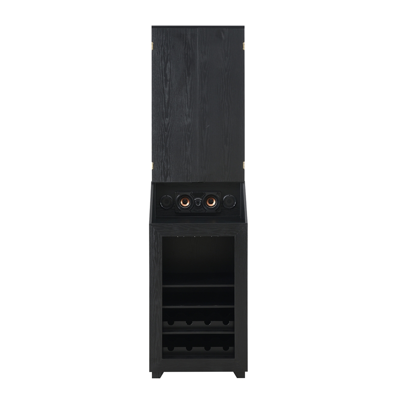 Picket House Furnishings Cyclone Dartboard Cabinet with Speaker and LED in Black