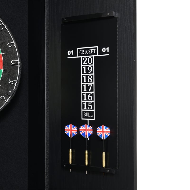 Picket House Furnishings Cyclone Dartboard Cabinet with Speaker and LED in Black