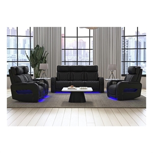 Picket House Furnishings Ascend P3 Recliner w/ wireless charger pocket in Black