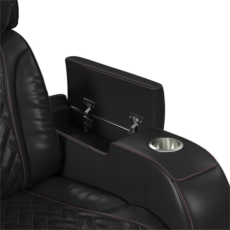 Picket House Furnishings Ascend P3 Sofa with Multi function in Jett Black/Red