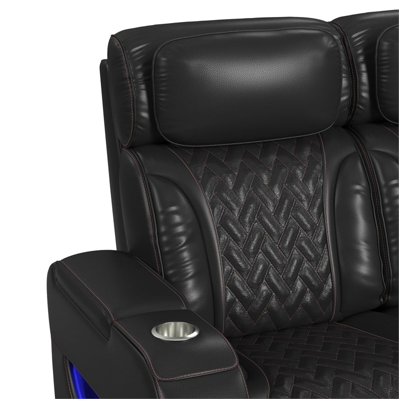 Picket House Furnishings Ascend P3 Sofa with Multi function in Jett Black/Red