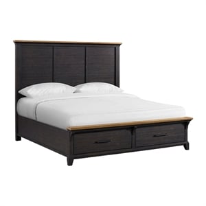 Picket House Furnishings Johnshaven  King Storage Bed in Espresso & Brown