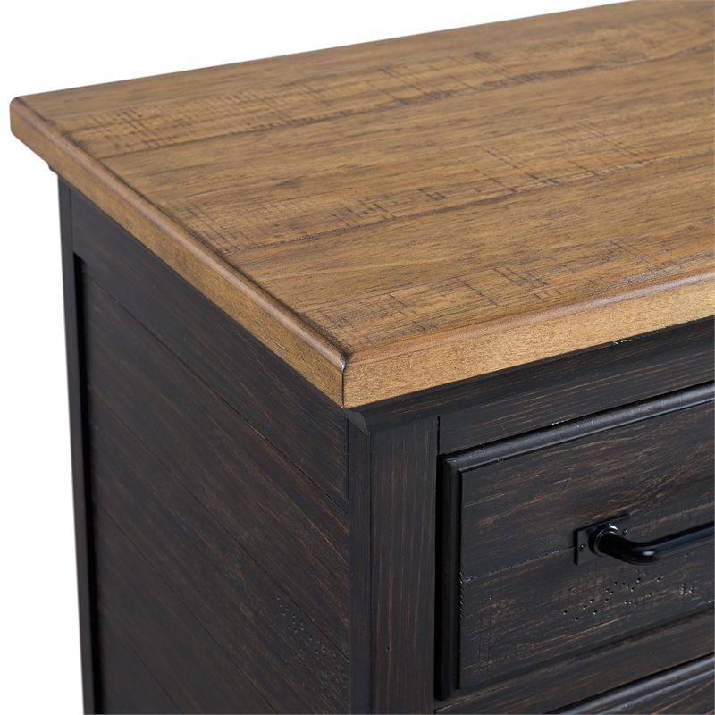 Picket House Furnishings Johnshaven Nightstand w/ Charger&Sensor Light -Espresso