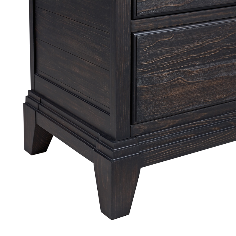 Picket House Furnishings Johnshaven Nightstand w/ Charger&Sensor Light -Espresso