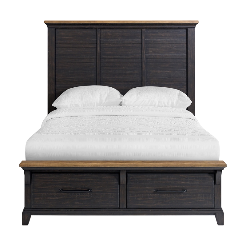 Picket House Furnishings Johnshaven  Queen Storage Bed in Espresso & Brown
