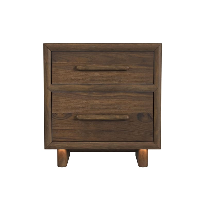 Picket House Furnishings Perth Nightstand with USBC and LED in Brown