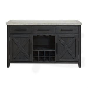 Picket House Furnishings Edge Server in Light Grey and Espresso