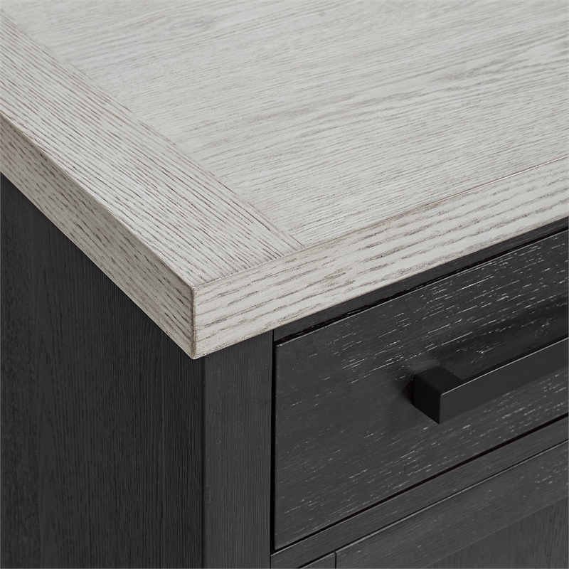 Picket House Furnishings Edge Server in Light Grey and Espresso