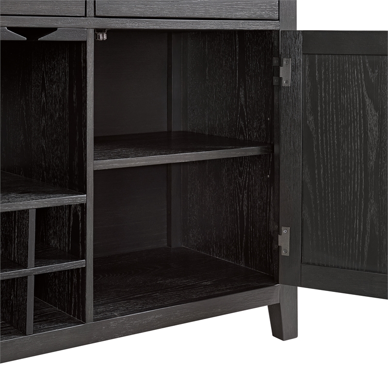 Picket House Furnishings Edge Server in Light Grey and Espresso