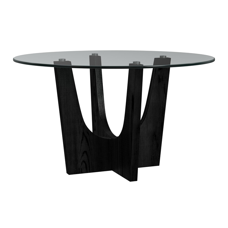 Picket House Furnishings Salem 5PC Height Round Glass Dining Set in Black