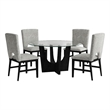 Picket House Furnishings Salem 5PC Height Round Glass Dining Set in Black