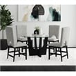 Picket House Furnishings Salem 5PC Counter Height Round Dining Set in Black