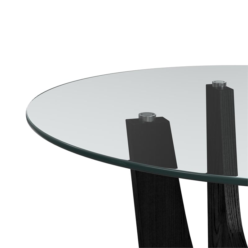 Picket House Furnishings Salem 5PC Counter Height Round Dining Set in Black