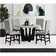 Picket House Furnishings Salem 5PC Counter Height Round Dining Set in Black/Grey