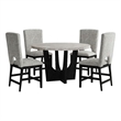 Picket House Furnishings Salem 5PC Counter Height Round Dining Set in Black/Grey