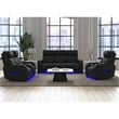 Picket House Furnishings Ascend P3 3PC Living Room Sofa Set in Jett Black/Red