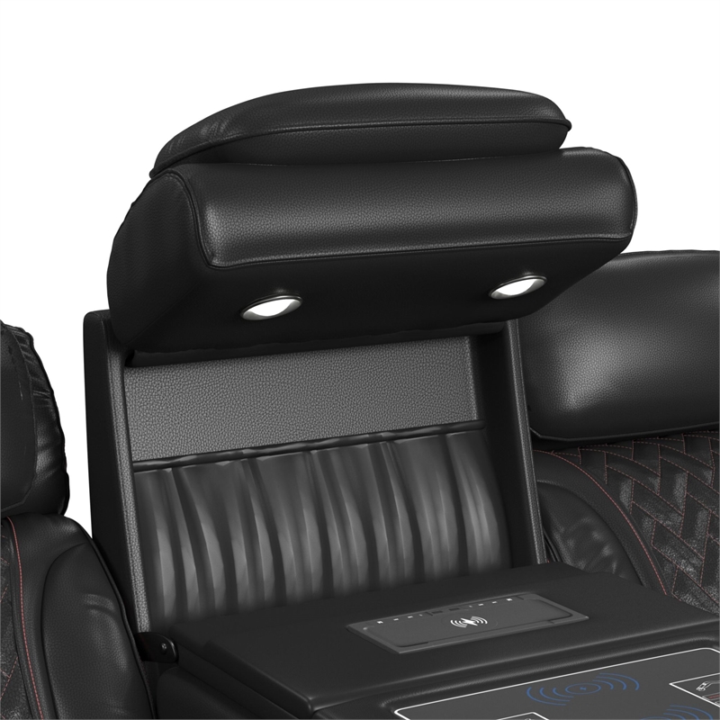 Picket House Furnishings Ascend P3 3PC Living Room Sofa Set in Jett Black/Red