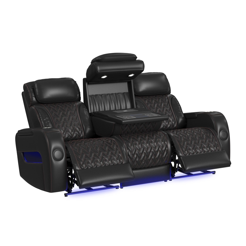 Picket House Furnishings Ascend P3 3PC Living Room Sofa Set in Jett Black/Red