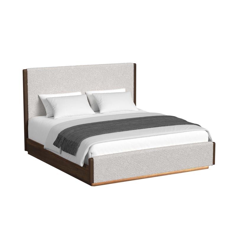 Picket House Furnishings Perth King 3PC Bedroom Set w/ Boucle Beige/LED in Brown