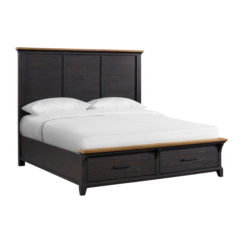 Picket House Furnishings Johnshaven King Storage 5PC Bedroom Set in Espresso