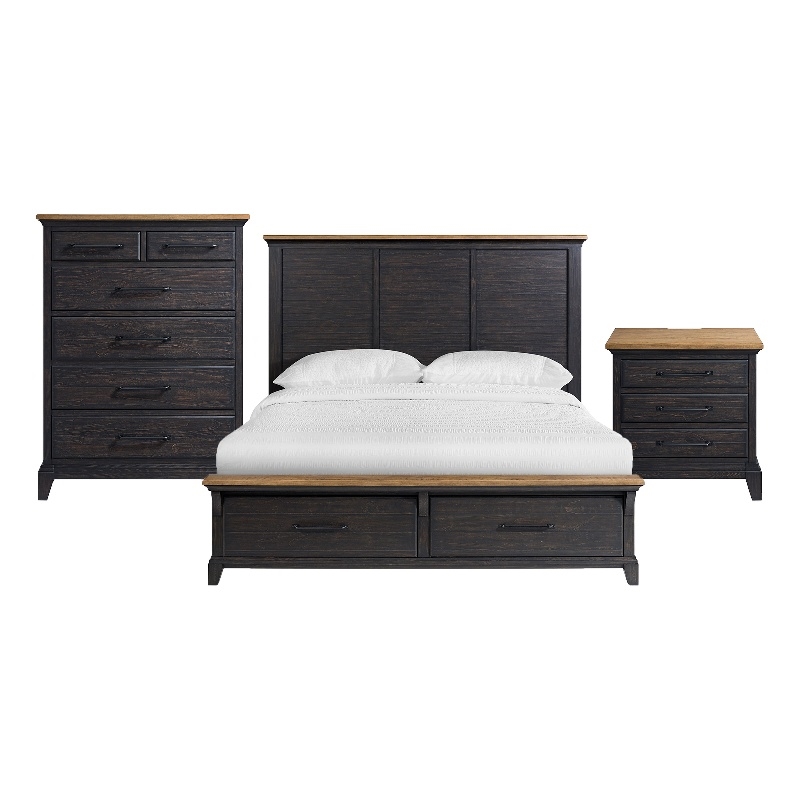 Picket House Furnishings Johnshaven King Storage 3PC Bedroom Set in Espresso