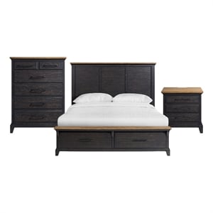 Picket House Furnishings Johnshaven King Storage 3PC Bedroom Set in Espresso