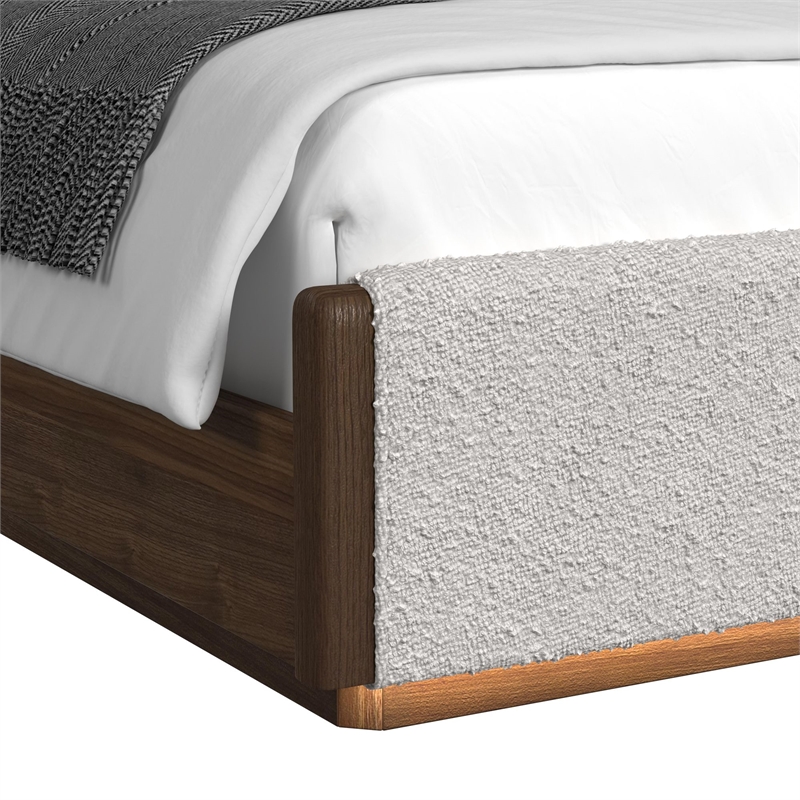 Picket House Furnishings Perth Queen 5PC Bedroom Set w/ Boucle Beige/LED Brown