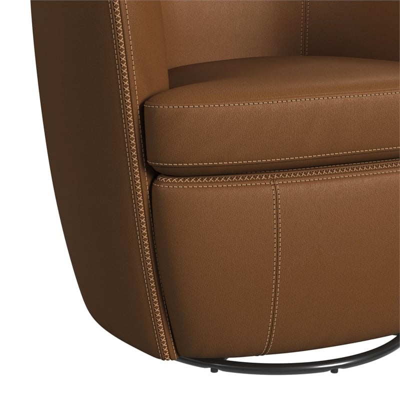 Picket House Furnishings Zenith Swivel Chair in Pebble Tan