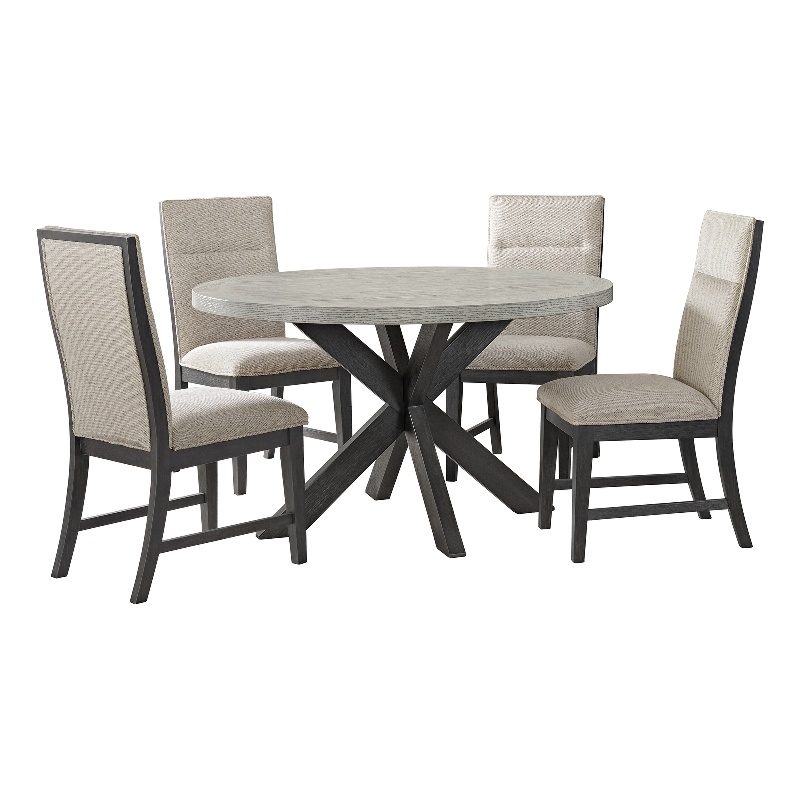 Picket House Furnishings Edge 5PC Standard Height Round Dining Set in Espresso