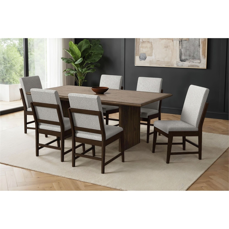 Picket House Furnishings Perth 7PC Standard Height Dining Set in Brown