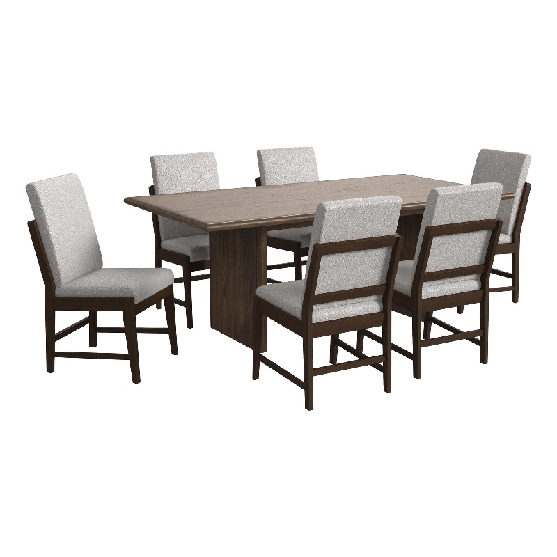 Picket House Furnishings Perth 7PC Standard Height Dining Set in Brown