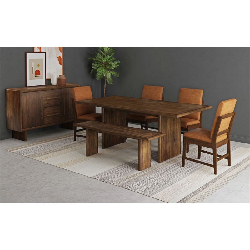 Picket House Furnishings Perth 6PC Standard Height Dining Set in Brown