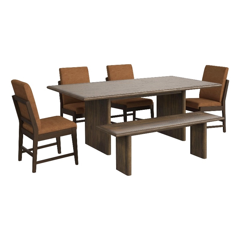 Picket House Furnishings Perth 6PC Standard Height Dining Set in Brown