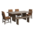 Picket House Furnishings Perth 6PC Standard Height Dining Set in Brown