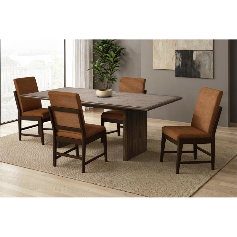 Picket House Furnishings Perth 5PC Standard Height Dining Set in Brown