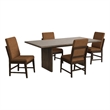 Picket House Furnishings Perth 5PC Standard Height Dining Set in Brown