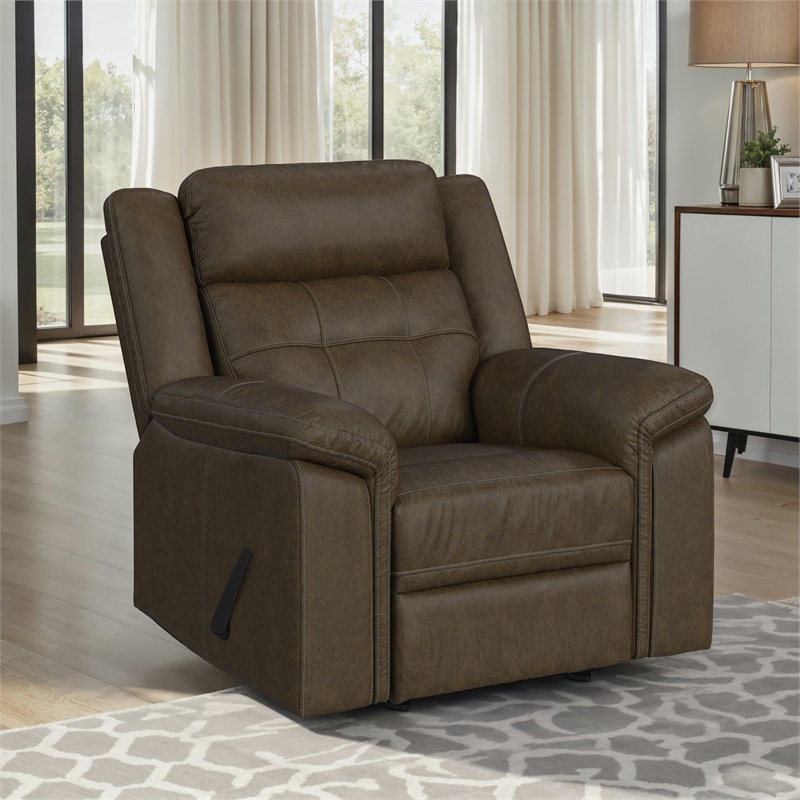 Picket House Furnishings Odyssey Rocker Recliner in Vine Chestnut