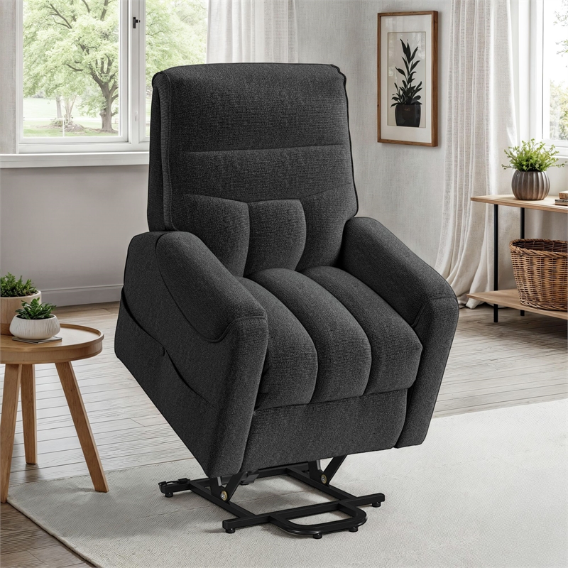 Picket House Furnishings Parker Power Lift Chair in Sahara Black