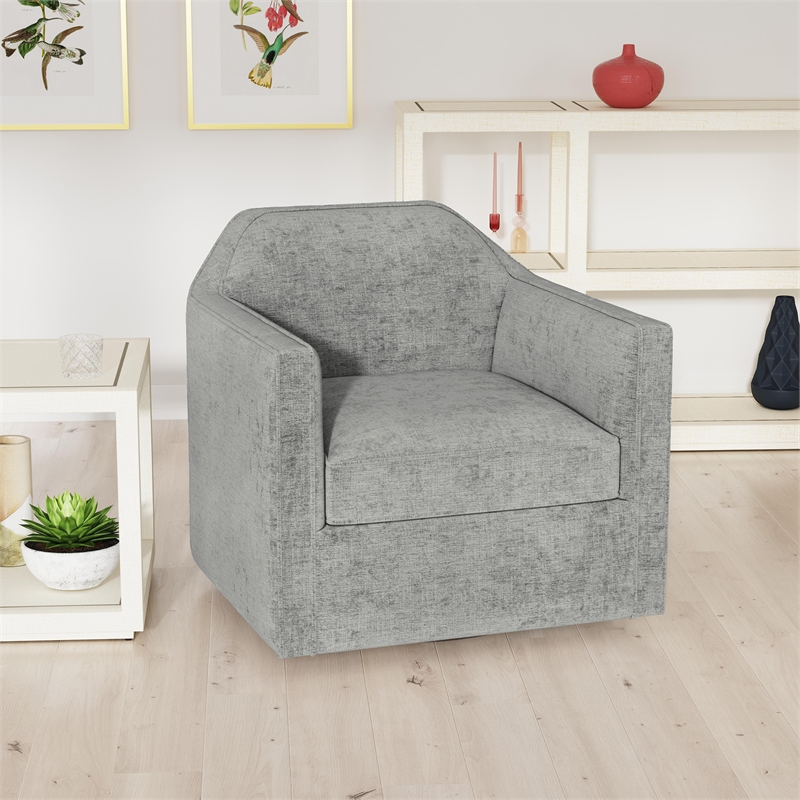 Picket House Furnishings Aaron Swivel Chair in Beamer Cement
