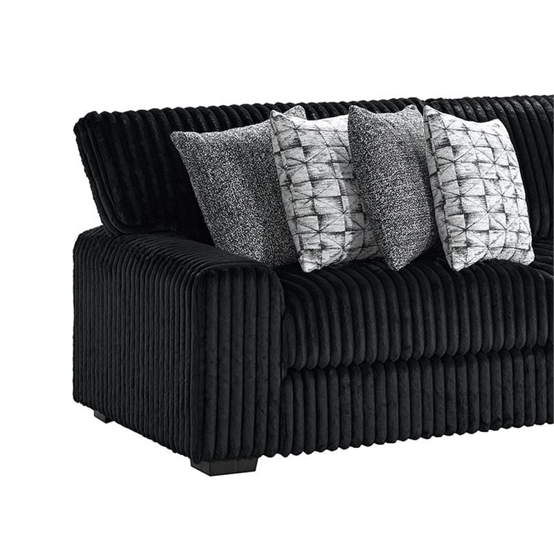 Picket House Furnishings Twilight 2PC Sectional Set in Grand Cord in Black